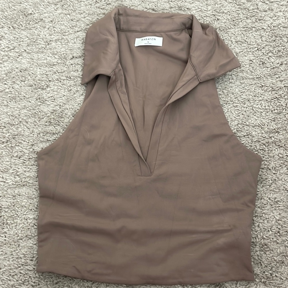 Babaton Aritzia shirt brown